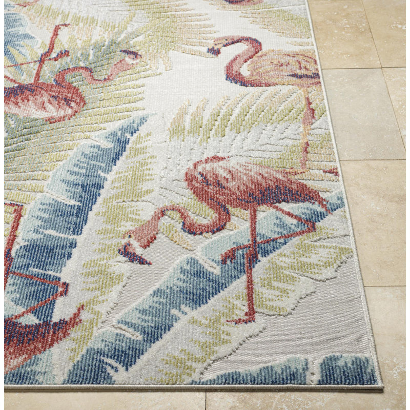 Tapis extérieur ardoise et crème Anandi, Rectangle 5 pi 3 po x 7 pi