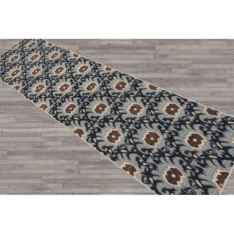 Tapis de couloir tibétain Slate, Tapis de couloir 2 pi 7 po x 9 pi 6 po