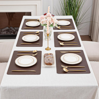 Placemats Set Of 6 Faux Leather