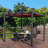 Kozyard Morgan Outdoor Aluminum Pergola with Blue Retractable Sun Shade Canopy-64815875-90613689