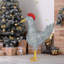 Décoration extérieure coq de Noël 2 pi éclairée