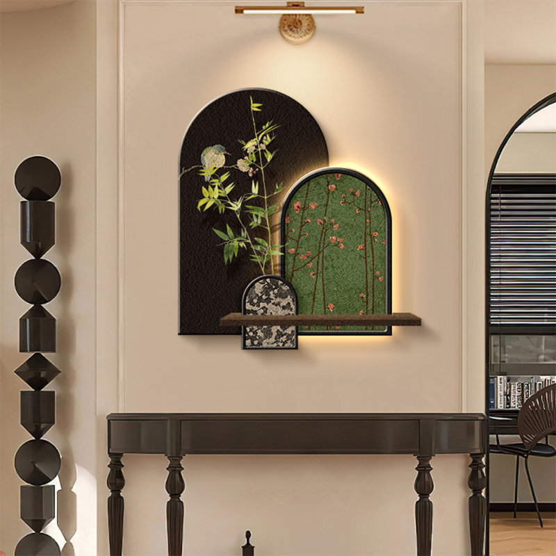 Art mural moderne en grès manufacturé, H 23,62 po x l 21,65 po x P 9,84 po