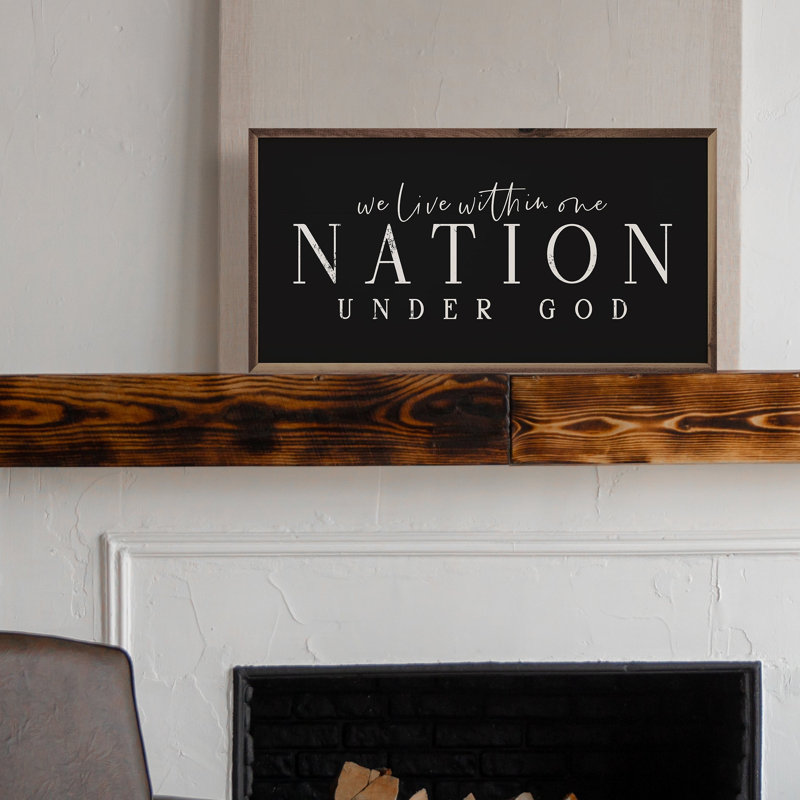 One Nation Under God Black, 8" H x 16" W