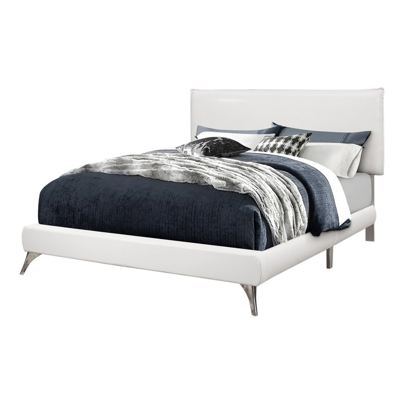  Base de lit tapissier en bois massif Brighton - Grand, blanc
