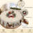 1pc round/rectangular polyester Edelen, Christmas Edelen with pine, snowman, truck, embosed edge, Christmas decorations for dining table, festival party holiday table decoration, perfect festival gift-212865715