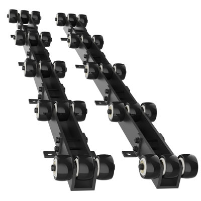 Paquet de 2 glissières de quille robustes pour bateau avec supports, 2 000 LBS rouleaux en acier au carbone pour bateaux et fonds plats Jon