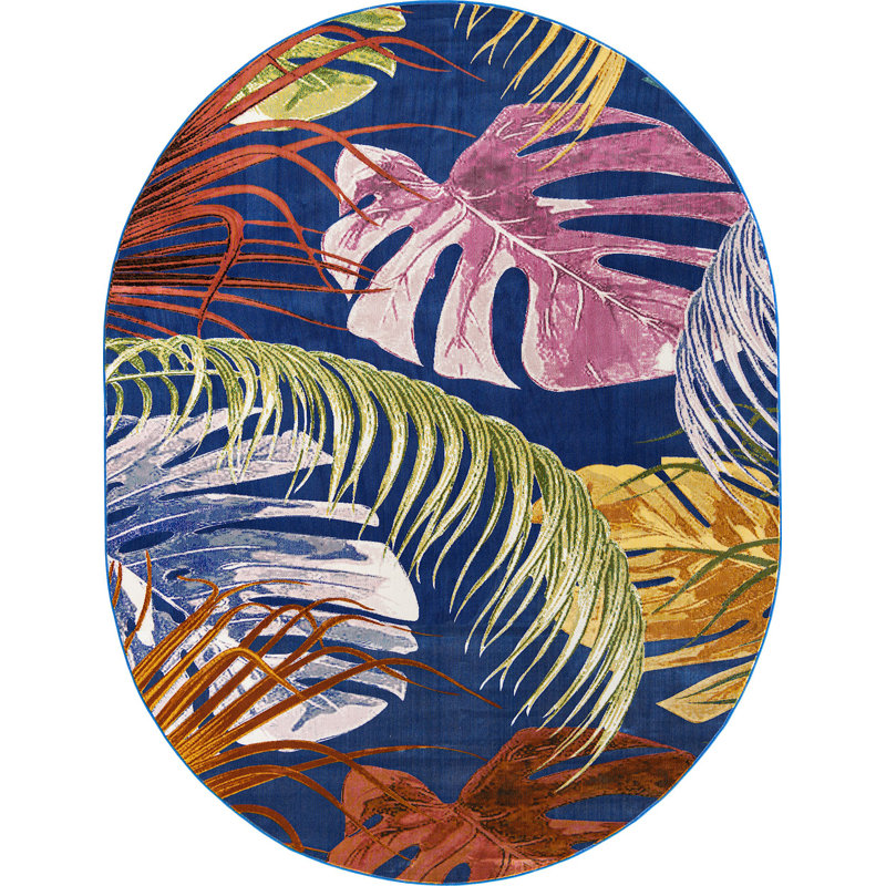 Floral Indoor Rug, Oval 7'10" x 10'