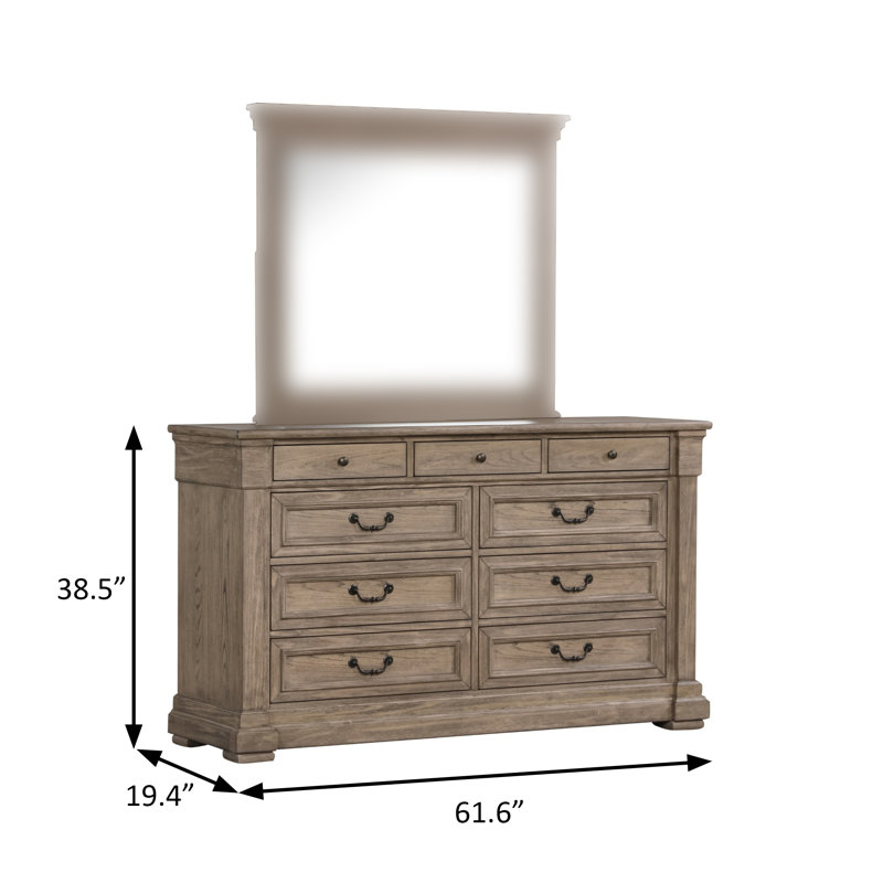 Commode transitionnelle l 61,6 po, gris vieilli