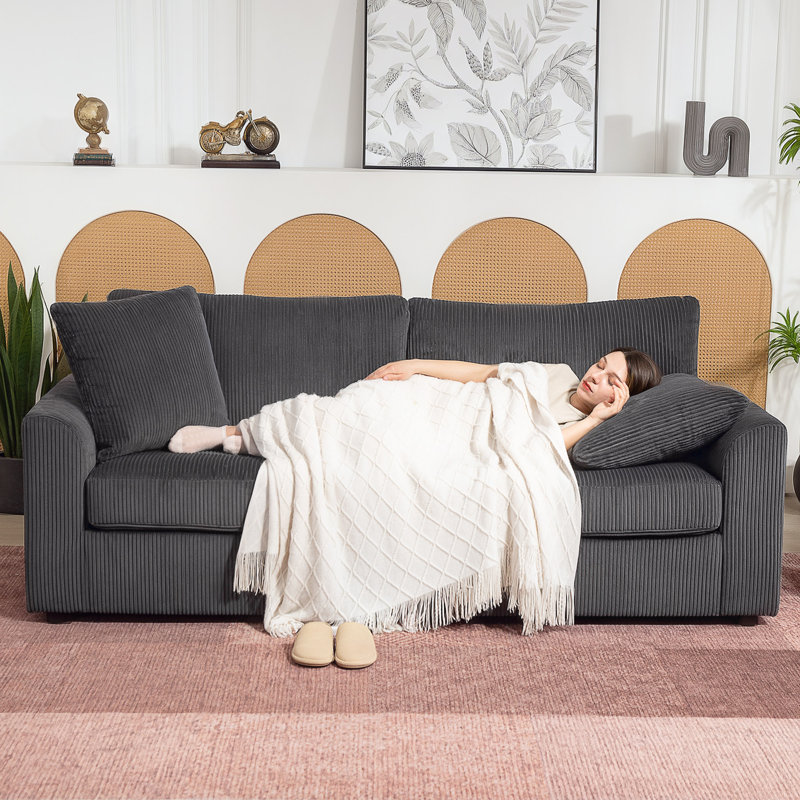 3 Seater Corduroy Sofa, Grey