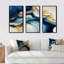 «Abstract Geode Gold and Blue Marble II», reproduction sur toile 3 pièces-87918329-87918330