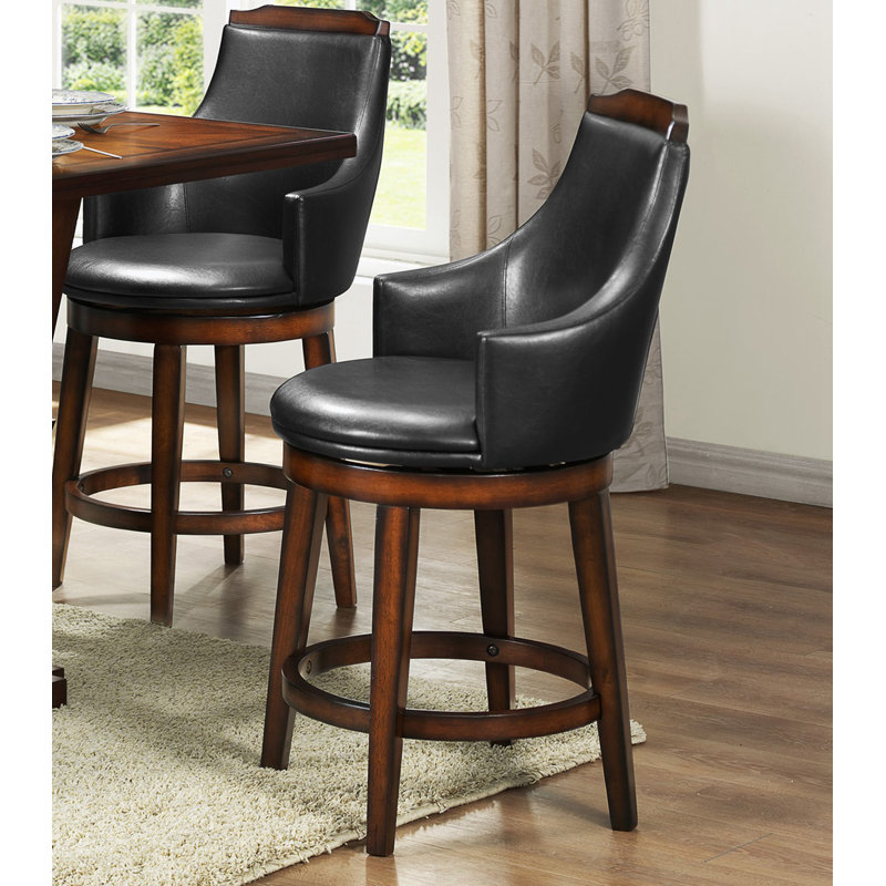 Ensemble de 2 chaises de salle à manger pivotantes en similicuir avec repose-pieds