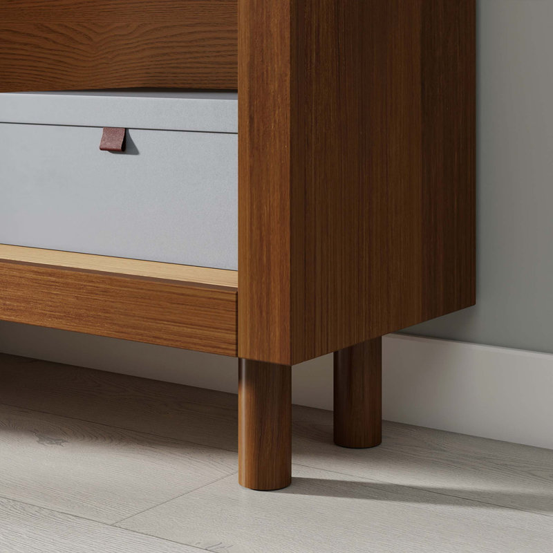 Bibliothèque élégante avec armoire de rangement à 3 niveaux, Walnut