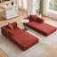 Canapé-lit modulaire pour appartement, canapé-lit convertible avec structure fixe et accoudoirs amovibles, matelas pliant pour petits espaces, sans assemblage, velours côtelé, rouge Ancora-1445813048