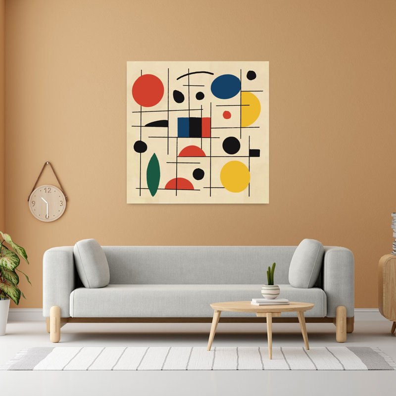 Art contemporain abstrait géométrique, 48" H x 48" W