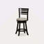 Tabouret pivotant à dossier à lattes de 24 po de hauteur comptoir, finition espresso, siège en tissu beige-111680718-111680721