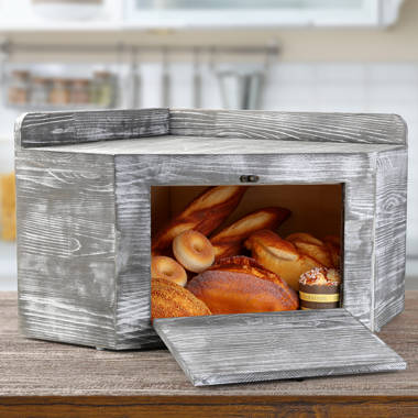 Foundry Select Bamboo Corner Bread Box With Shelf & Reviews