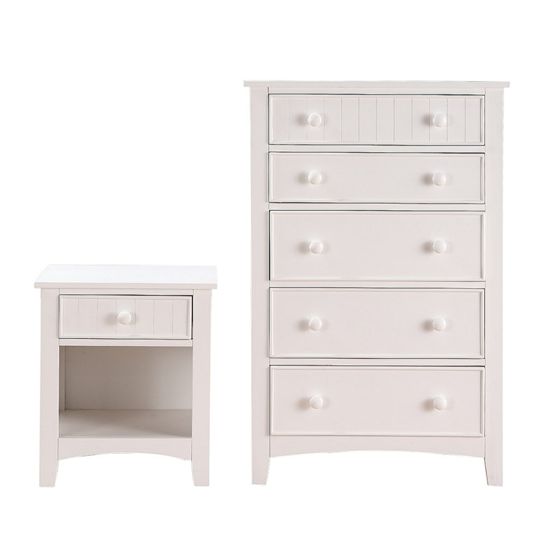 Karine Wooden Nightstand With One Drawer