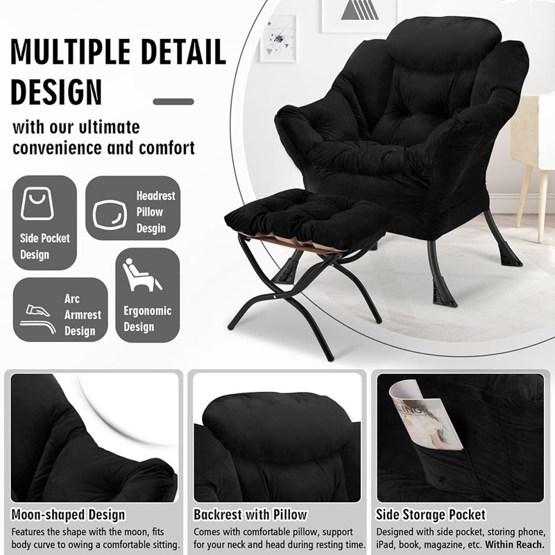 Fauteuil d'appoint avec repose-pieds Accent