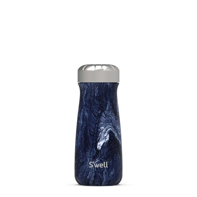 S'well Stainless Steel Traveler - Triple-Layered Vacuum-Insulated Travel Mug, 16 oz., Azurite Marble