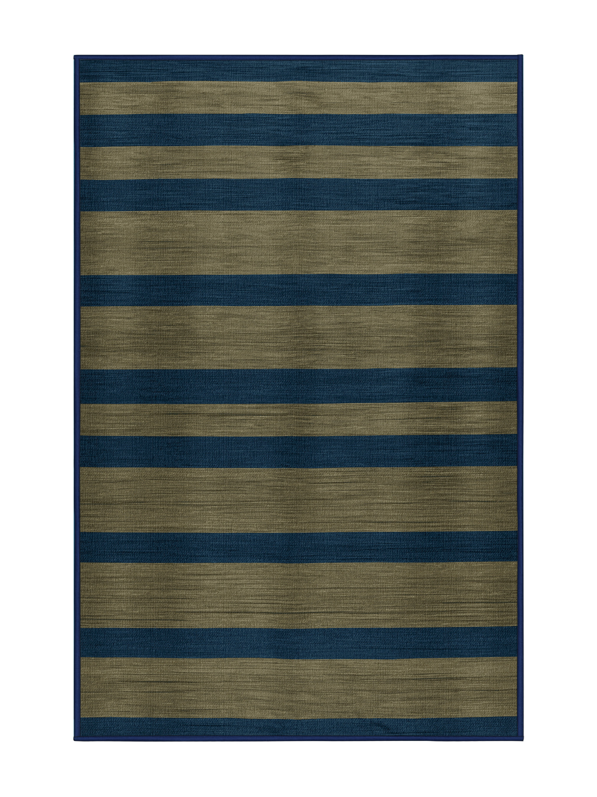 Hokku Designs Machine Washable Horizontal Stripes Blue Area Rug | Wayfair