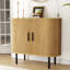 Buffet à portes coulissantes cannelées avec tablettes réglables, meuble télé et rangement polyvalent-631432947
