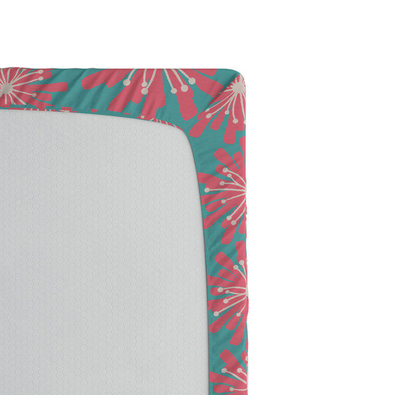 Microfiber Floral Fitted Sheet, Full/Double Fitted Sheet