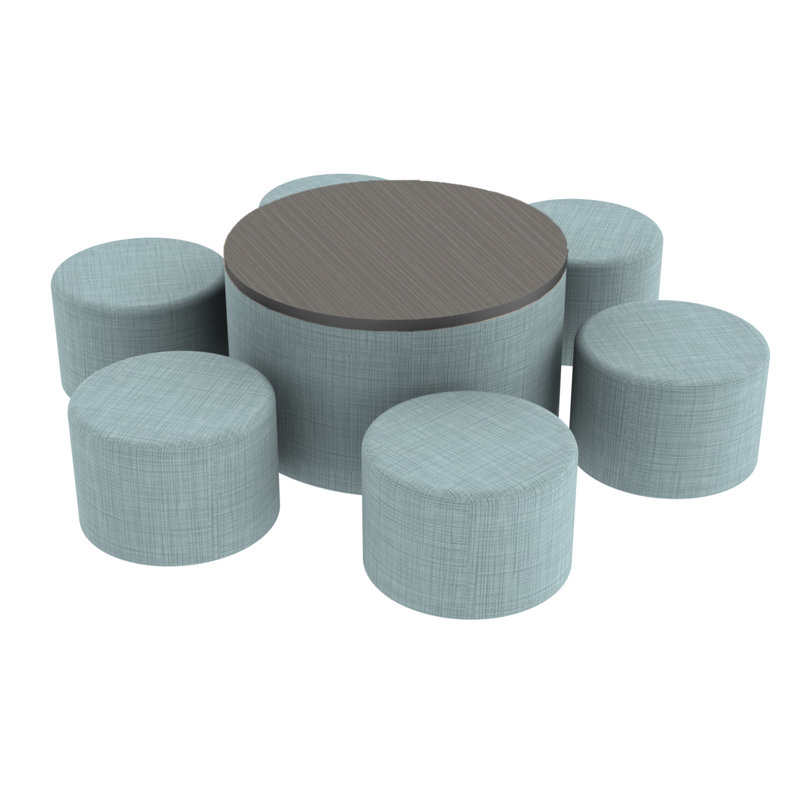 Ensemble de repose-pieds rond de 30 po avec siège rond de 12 po Pro Series Pro Series, Bleu ciel / Strandz cosmique