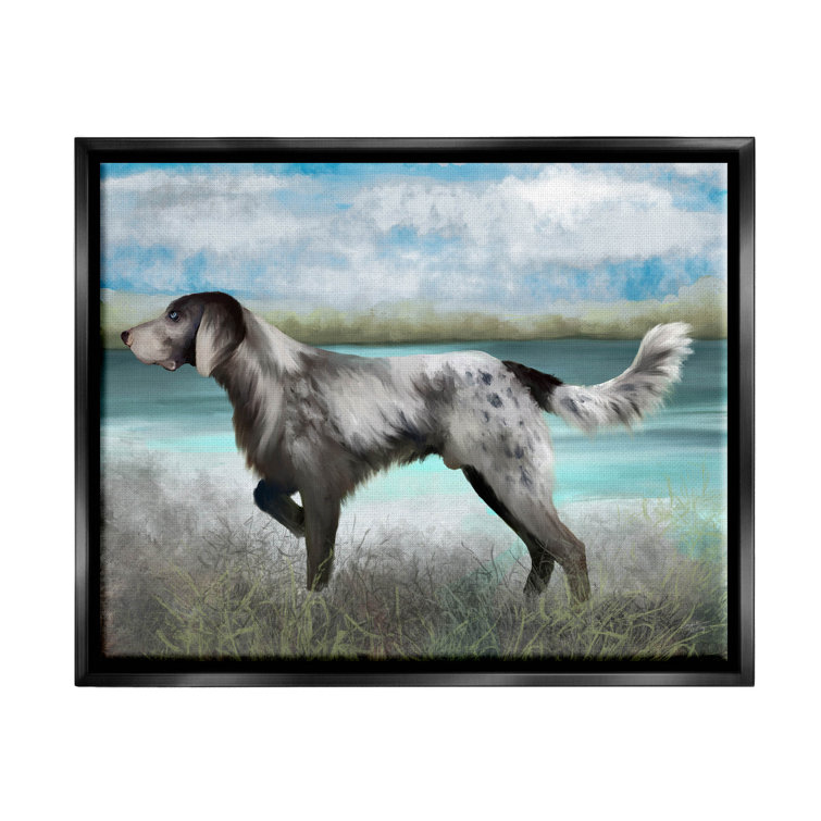 Red Barrel Studio® Pointer Dog Lakeside Nature Framed On Canvas by  Elizabeth Medley Painting