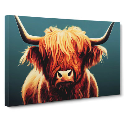 Highland Cow Portrait Vol.2 - Wrapped Canvas Print