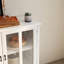 Stylish Buffet Storage Cabinet with Clear Double Glass Doors & Unique Bell Handles - Ideal for Kitchen, Dining Room