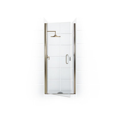 Paragon Series 24.75'' - W x 74'' H Hinged Door Semi-Frameless Shower Door with No