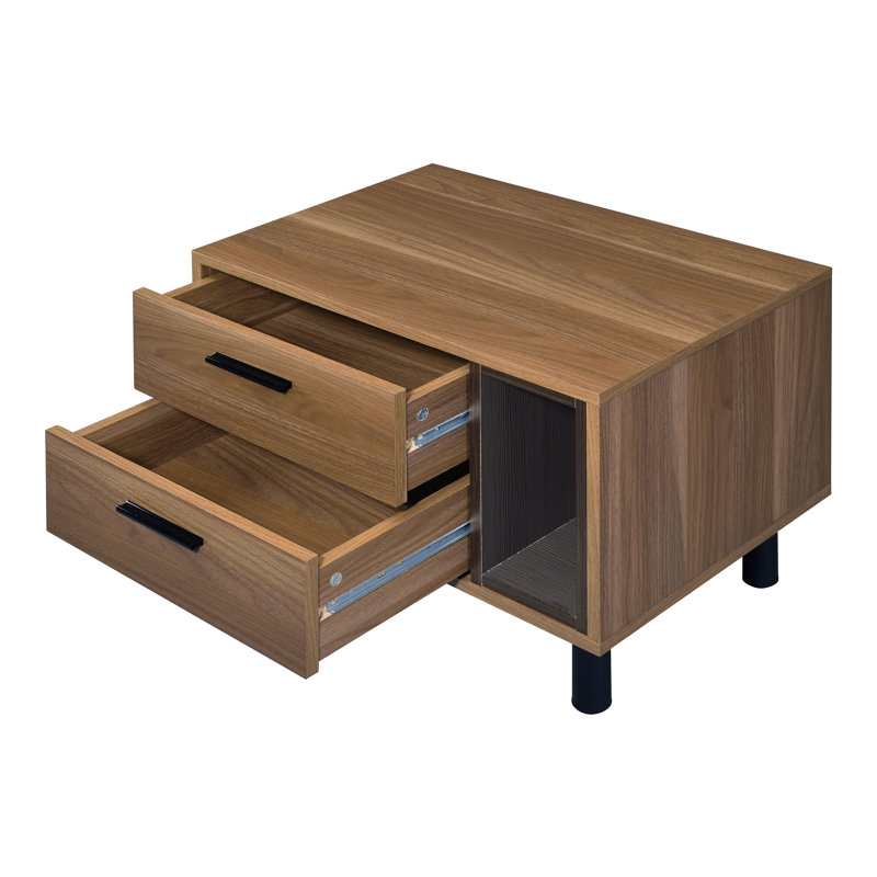 Desnoyer 2 - Drawer Nightstand in Brown/Black