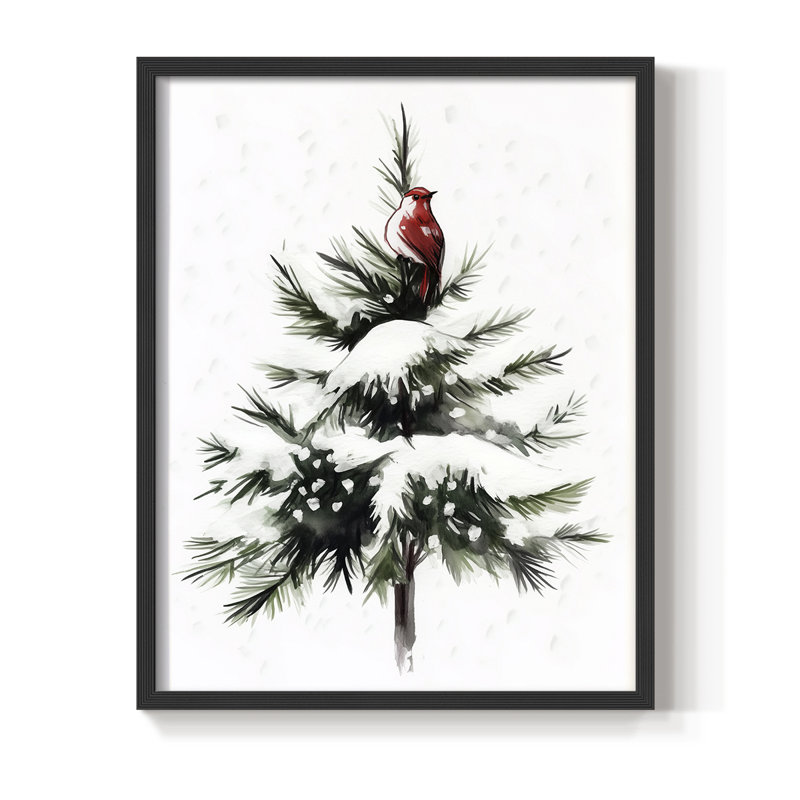 «Christmas Holiday Art» CDXXII encadré, impression - bois massif, H 30 po x l 24 po, Noir, noir, noir, noir