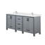 Ensemble de meuble-lavabo double avec comptoir en quartz blanc et robinet-1878310446