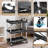 3-Tier Collapsible Service Cart, 265Lbs Foldable Utility Service Cart Portable Tool Cart With Wheels