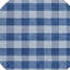 Tapis rond lavable à carreaux bleu marine 8 pi
