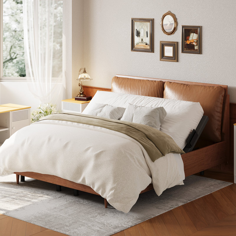 Boltz Zero Clearance Adjustable Massaging Bed Frame with Wireless Remote & Light, Split King