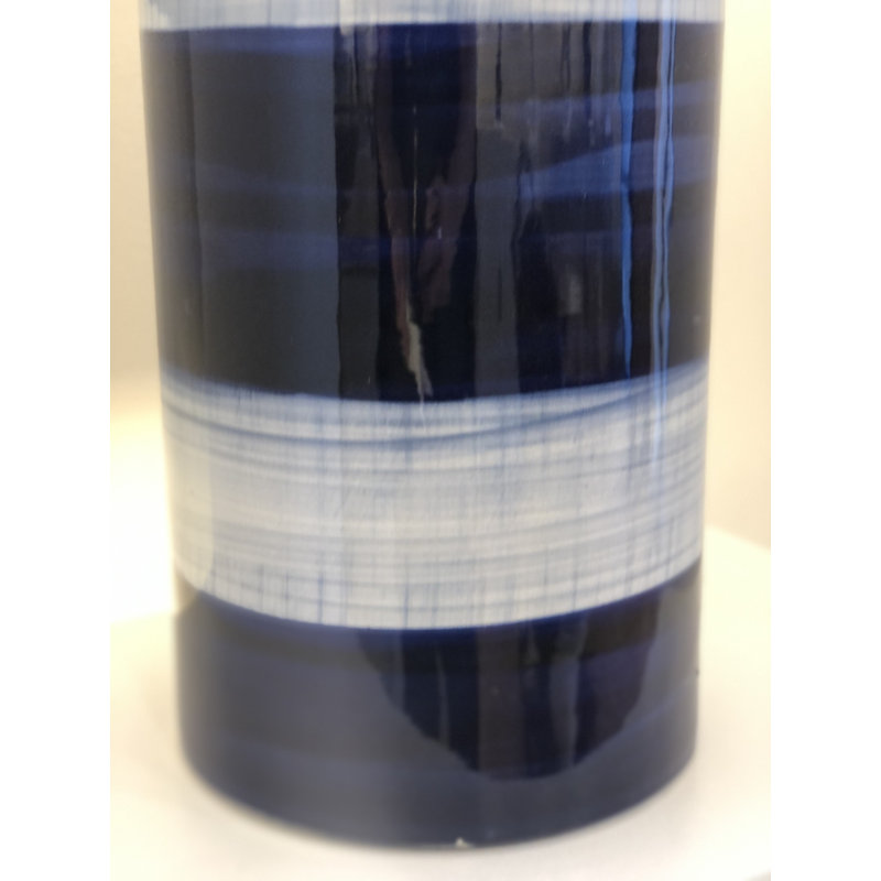 Keleni Ceramic Blue White Coastal Inspired Masterpiece Table Lamp 3-Way Switch