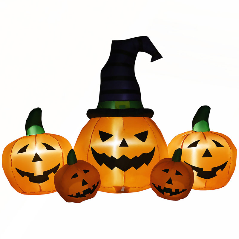 Décoration d'Halloween gonflable de 73 po avec 5 citrouilles Outsunny