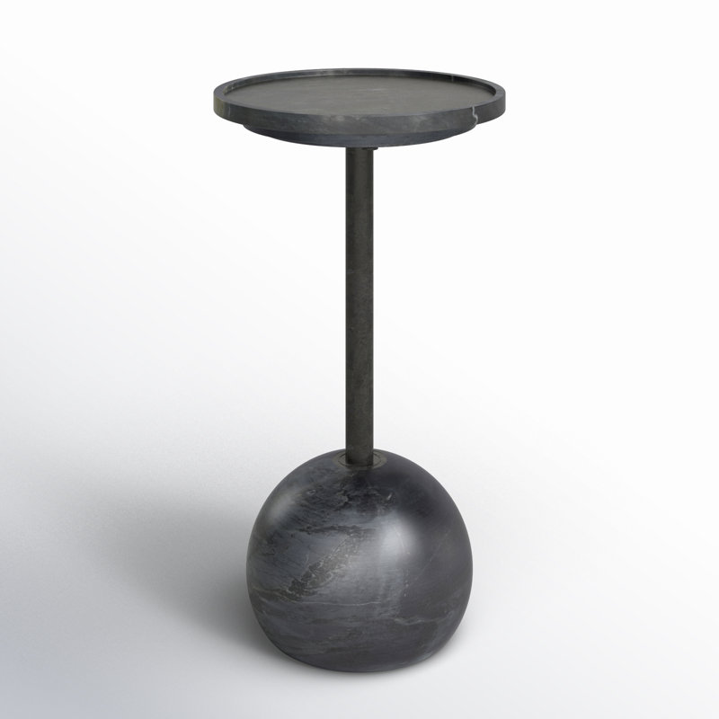 Viola Marble End Table, Black