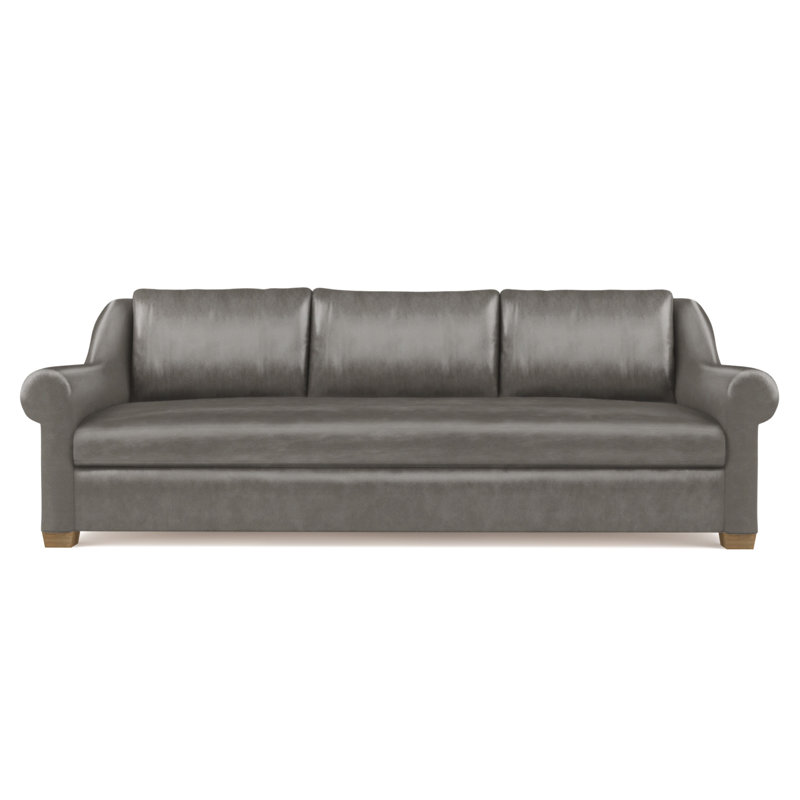 Canapé Thompson, H 32 po x l 108 po x P 41 po, Ponce rétro en cuir, Patiné