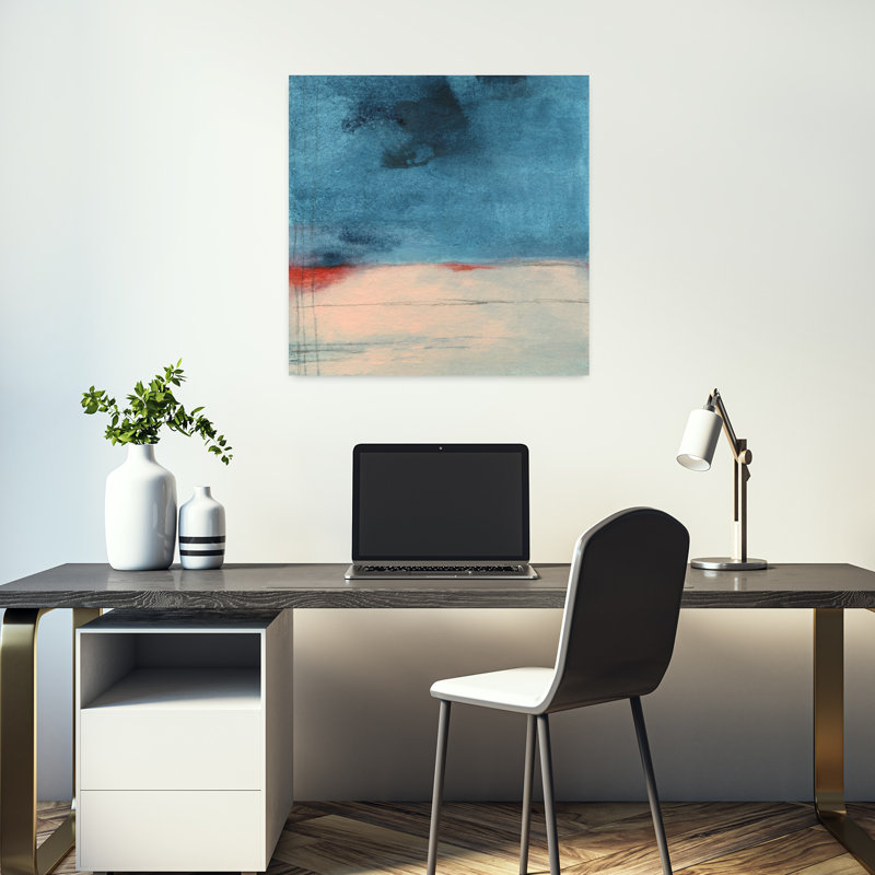 «Wandering Water», art contemporain abstrait, 18" H x 18" W