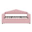 Lit de jour simple rembourré avec couchette escamotable, cadre en velours avec ports USB et 2 poches latérales-968937509