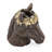 14.5X8.5X13.5" Magnesium Horse Statue Planter With Textured Brown Finish And Gold Leaf Crown