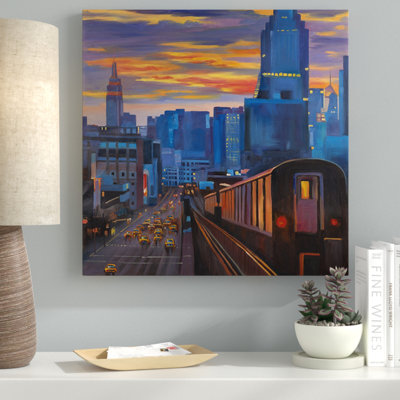 «Subway in New York City», reproduction de peinture à l'huile sur toile tendue