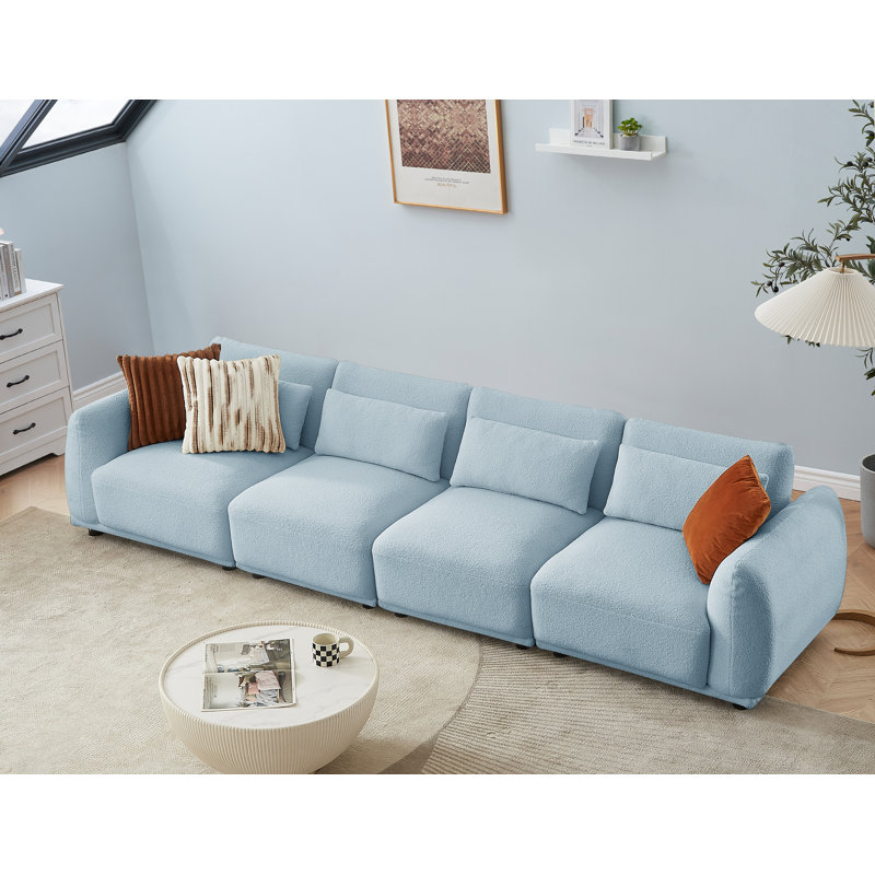 Owades Upholstered 127.95'' Sofa, Black Wool