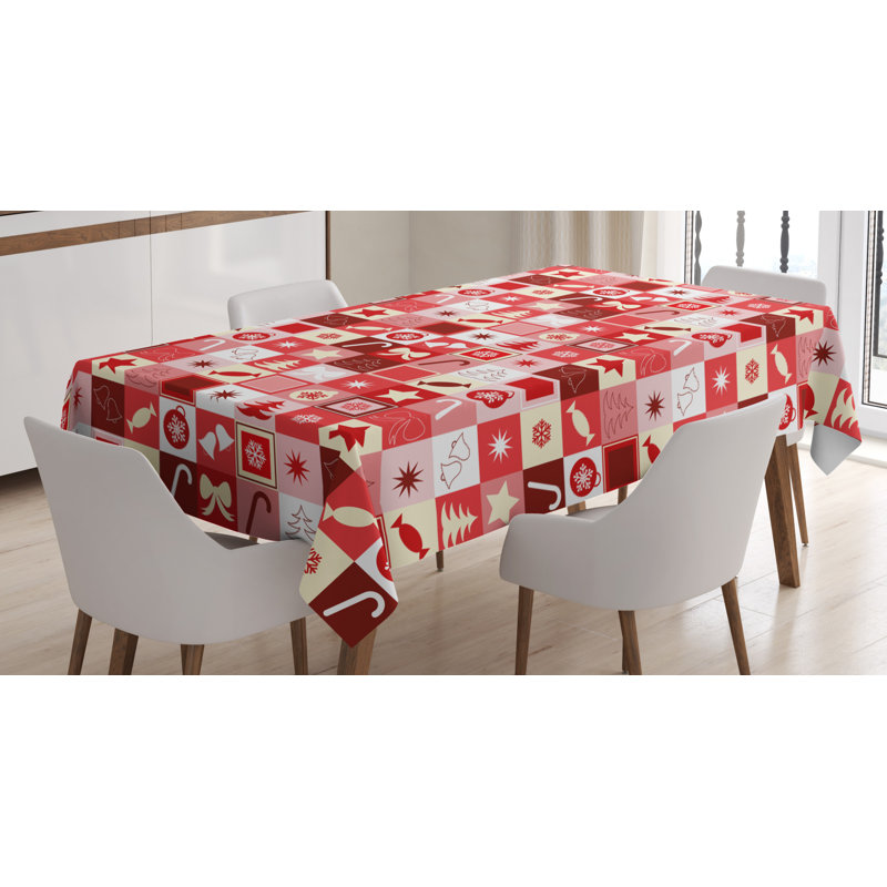 Geometric Christmas Tablecloth, 84" x 60"