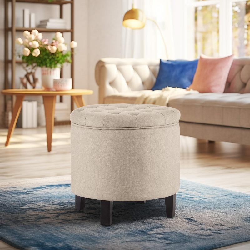 Kallenbach Upholstered Ottoman, Beige, Dark