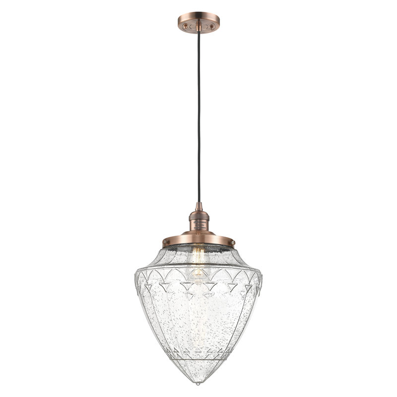 Luminaire suspendu simple à 1 lumière, Cuivre antique, Grainé