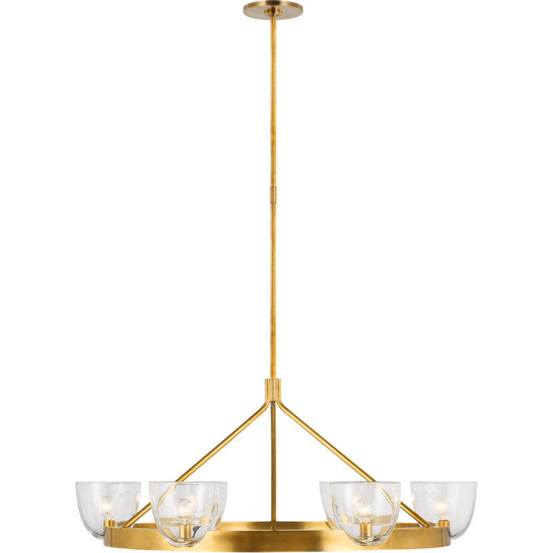 Aerin Carola Large Ring Chandelier, Antique Brass